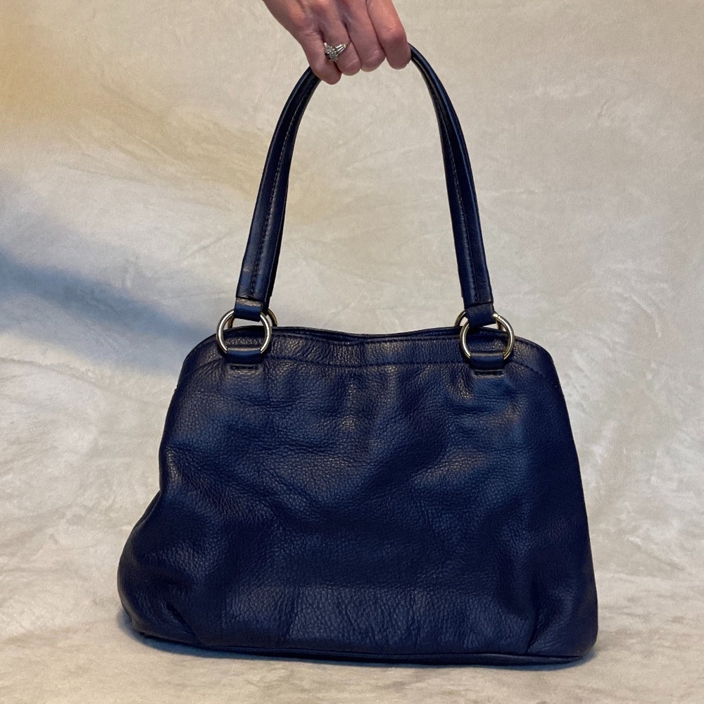 Used Antonio Melani Navy Blue Leather Bag
